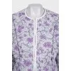 White printed jacket with detachable sleeves