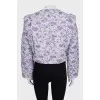 White printed jacket with detachable sleeves