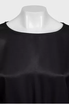 Black dress with a cutout back and draping