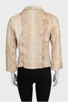 Fitted python leather jacket