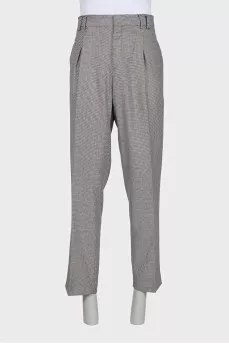 Men's black and white wool and silk suit