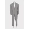 Men's black and white wool and silk suit