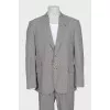 Men's black and white wool and silk suit