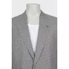 Men's black and white wool and silk suit