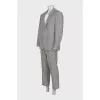 Men's black and white wool and silk suit
