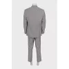 Men's black and white wool and silk suit