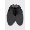Suede ankle boots with heels decorated with fur