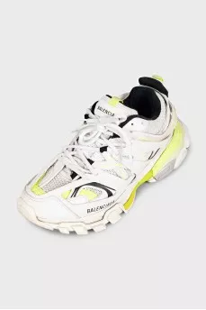 Track sneakers with contrasting inserts