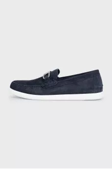Men's blue suede loafers