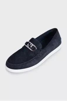 Men's blue suede loafers