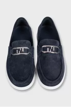 Men's blue suede loafers