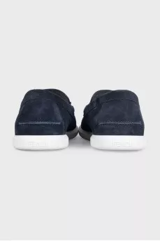 Men's blue suede loafers