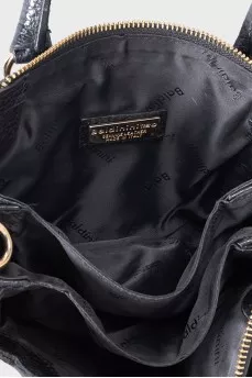 Black leather crossbody