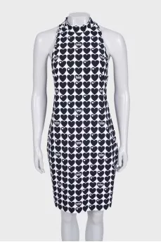 Black and white sleeveless dress