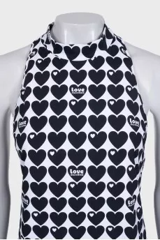 Black and white sleeveless dress