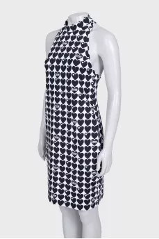 Black and white sleeveless dress