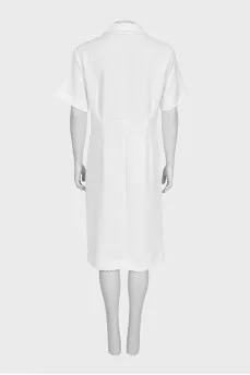 White dress with gold buttons
