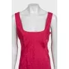 Pink printed sleeveless dress
