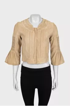 Beige suede jacket