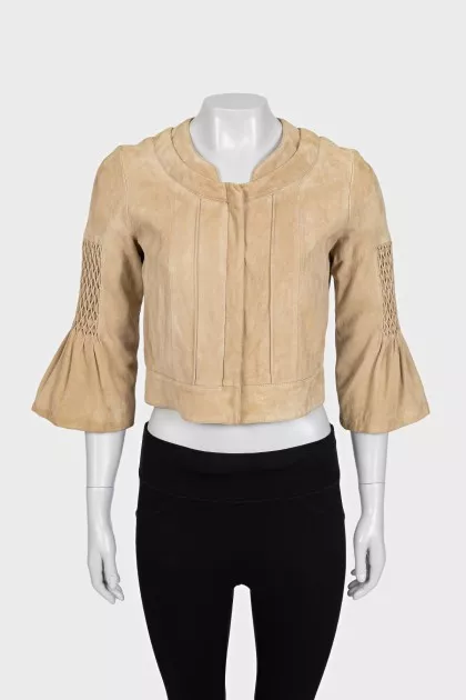 Beige suede jacket
