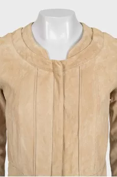 Beige suede jacket