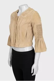 Beige suede jacket