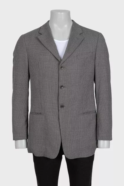 Men's wool and silk jacket with a small print