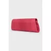 Red python leather clutch