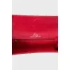 Red python leather clutch