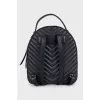 Black quilted leather backpack
