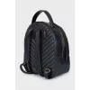 Black quilted leather backpack