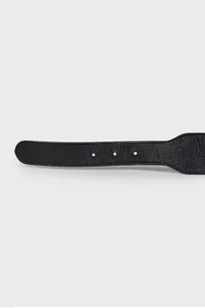 Leather belt decorated with rhinestones on the buckle