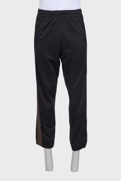 Men's sweatpants with drawstrings and side stripes