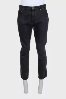 Men's cropped straight leg jeans