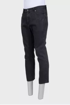 Men's cropped straight leg jeans