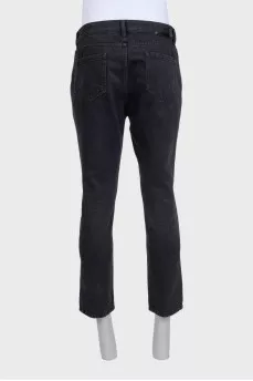 Men's cropped straight leg jeans