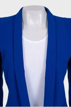 Blue fitted jacket without fastening