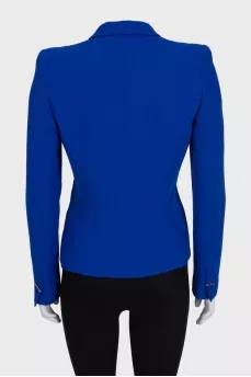 Blue fitted jacket without fastening