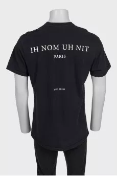 Men's black straight-leg printed t-shirt