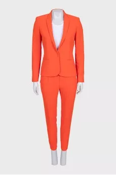 Orange suit with tapered trousers