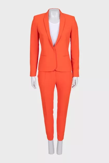Orange suit with tapered trousers