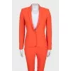 Orange suit with tapered trousers