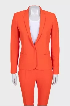 Orange suit with tapered trousers