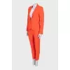 Orange suit with tapered trousers