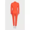 Orange suit with tapered trousers