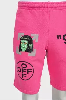 Men's pink printed shorts