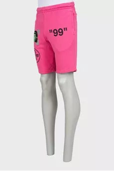 Men's pink printed shorts