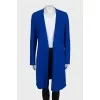 Blue long wool cardigan