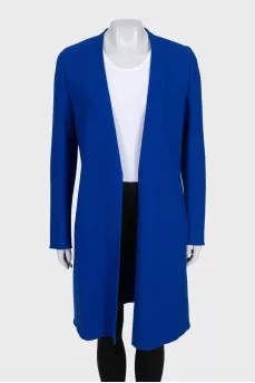 Blue long wool cardigan