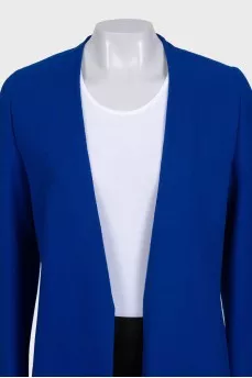Blue long wool cardigan